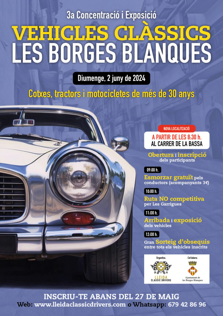 Cartell-Concentració-cotxes-classics-Borges-Blanques-2024